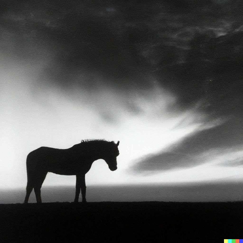 a horse, photograph taken by Michael Kenna